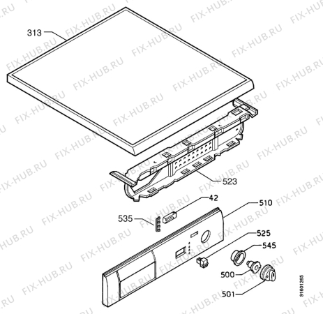 Взрыв-схема стиральной машины Zanussi TDS483EW - Схема узла Command panel 037