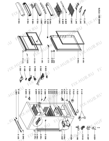 Схема №1 ARZ 937/H с изображением Дверка для холодильной камеры Whirlpool 481241618306