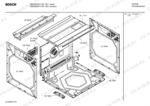 Схема №1 HBN2620CC с изображением Инструкция по эксплуатации для электропечи Bosch 00580986