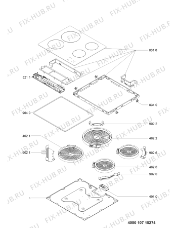 Схема №1 AKT 8090/NE N с изображением Керамическая поверхность для духового шкафа Whirlpool 481010656097