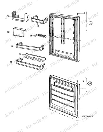 Взрыв-схема холодильника Electrolux ER3412B - Схема узла Door 003