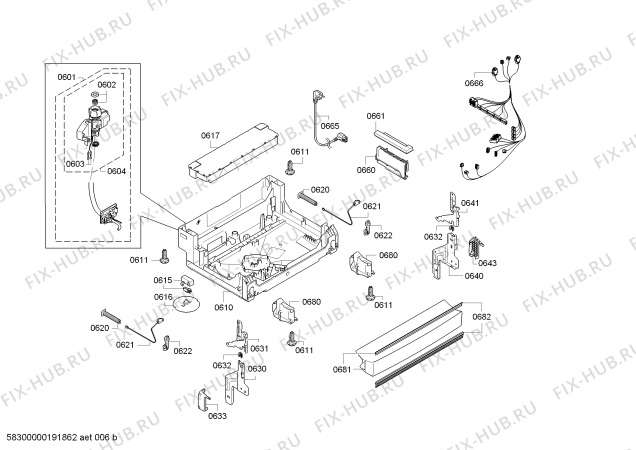 Взрыв-схема посудомоечной машины Bosch SMS69P12EU ActiveWaterEco, Serie 6 - Схема узла 05