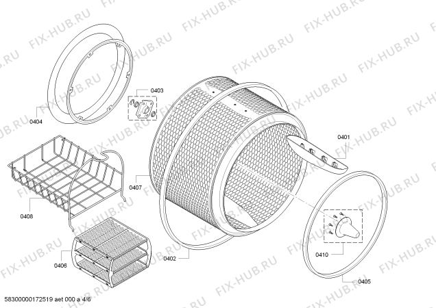 Взрыв-схема сушильной машины Bosch WTY88850SN HomeProfessional SelfCleaning Condenser - Схема узла 04