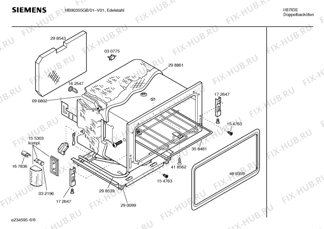 Взрыв-схема плиты (духовки) Siemens HB90355GB - Схема узла 06