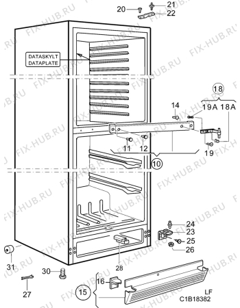 Взрыв-схема холодильника Aeg 4082-6KG - Схема узла C10 Cabinet