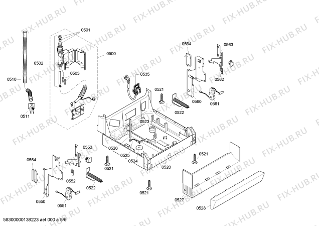 Схема №1 SRS46T32EU с изображением Столешница для посудомойки Bosch 00476280