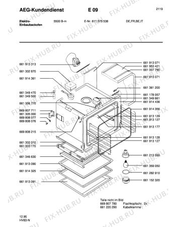 Взрыв-схема плиты (духовки) Aeg COMP. 5500B-M - Схема узла Section1