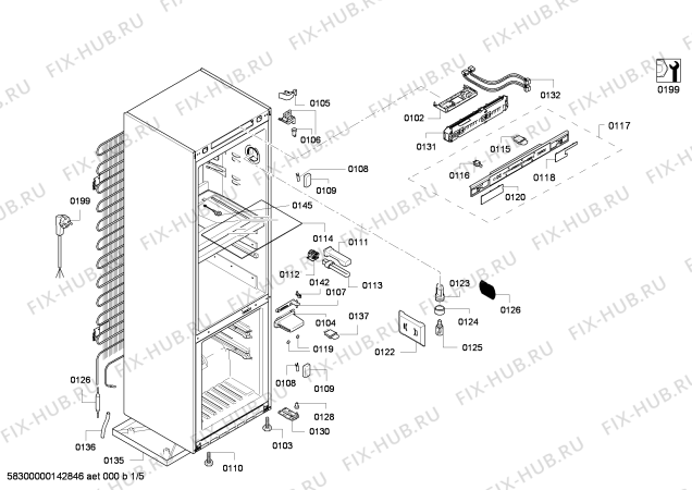 Схема №1 KG39FP95 с изображением Дверь для холодильной камеры Siemens 00247048