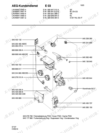 Взрыв-схема стиральной машины Aeg LAV6481 - Схема узла Electrical equipment