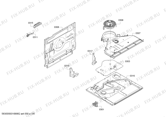 Взрыв-схема плиты (духовки) Bosch HSE421123U - Схема узла 03