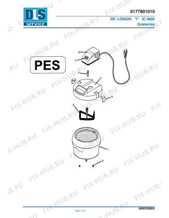 Схема №1 IC4000 GELATAIO с изображением Двигатель для фризера DELONGHI NM00000003