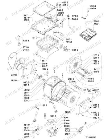 Схема №1 EV 1160 с изображением Обшивка для стиралки Whirlpool 481010506575