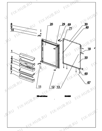 Взрыв-схема холодильника Electrolux EK134.3REWE - Схема узла Door 003