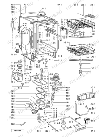 Схема №2 ADL 934 S NB с изображением Обшивка для посудомоечной машины Whirlpool 481245370832
