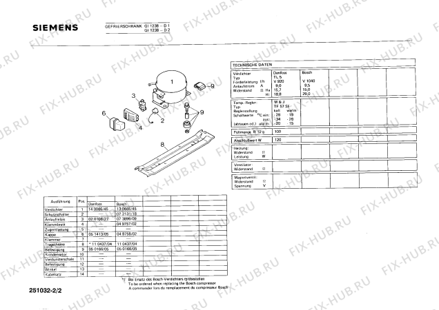 Взрыв-схема холодильника Siemens GI1238 - Схема узла 02