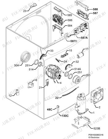 Взрыв-схема сушильной машины Rex Electrolux RDH3284PDW - Схема узла Electrical equipment 268