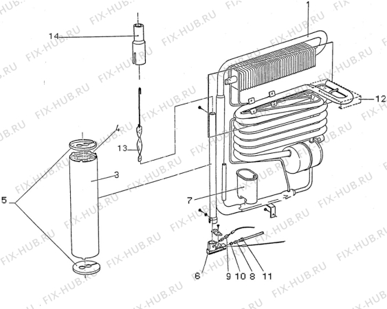 Взрыв-схема холодильника Electrolux RM2210-1 - Схема узла Cooling generator