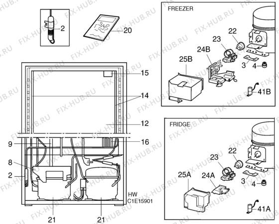 Взрыв-схема холодильника Electrolux ER9006B - Схема узла C10 Cold, users manual