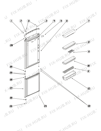 Взрыв-схема холодильника Indesit BA18FNF (F046107) - Схема узла