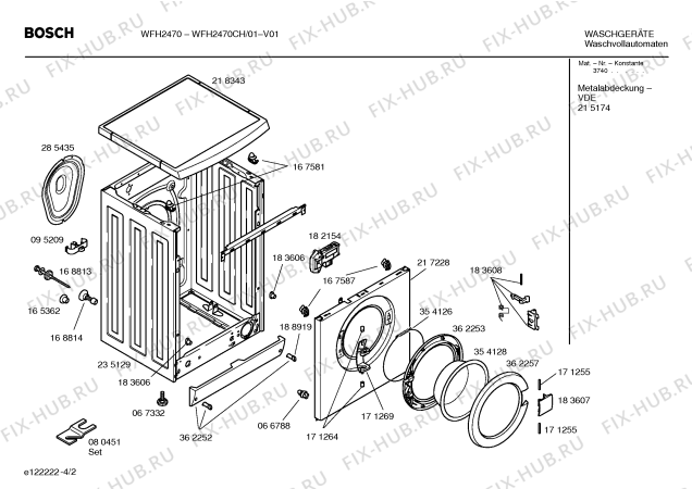 Схема №3 WFH2470CH BOSCH WFH 2470 с изображением Инструкция по эксплуатации для стиральной машины Bosch 00582833