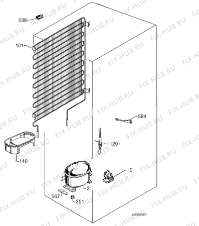 Взрыв-схема холодильника Zanussi ZCT24/6 - Схема узла Cooling system 017