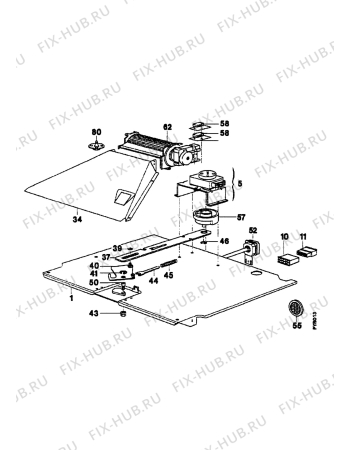 Взрыв-схема плиты (духовки) Electrolux EK6488/4 - Схема узла Pyrolytic equipment