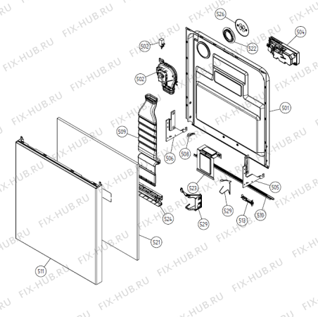 Взрыв-схема посудомоечной машины Gorenje D607 NO   -SS Bi (176978, DW20.1) - Схема узла 05