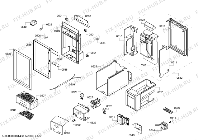 Взрыв-схема холодильника Siemens FI24DP31AU - Схема узла 05