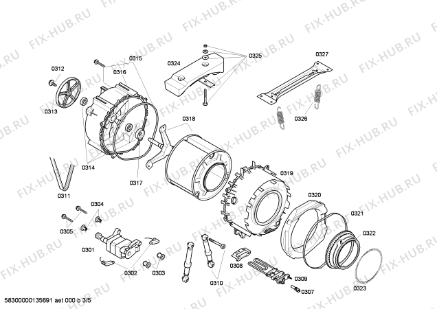 Взрыв-схема стиральной машины Siemens WM14E442BY E 14.44 - Схема узла 03