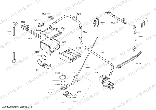 Взрыв-схема стиральной машины Bosch WAB282HE - Схема узла 04