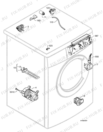 Взрыв-схема стиральной машины Electrolux EWF12170W - Схема узла Electrical equipment 268