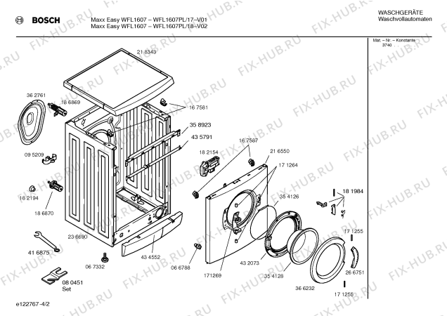 Схема №1 WFL1607PL Maxx Easy WFL1607 с изображением Ручка для стиралки Bosch 00494205