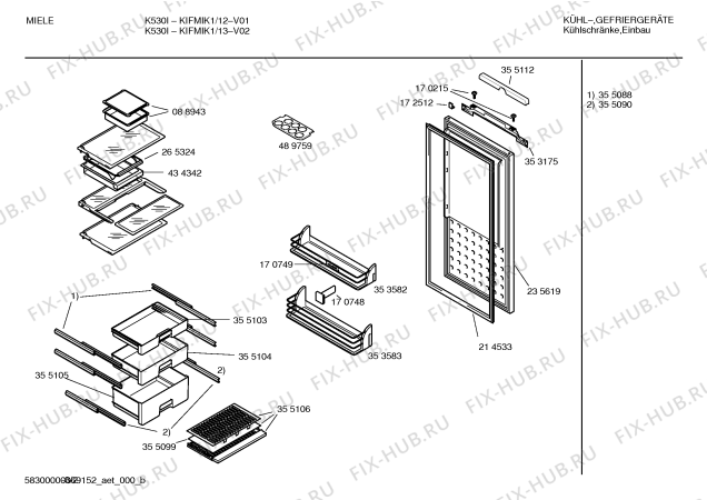 Взрыв-схема холодильника Miele KIFMIK1 K530I - Схема узла 02