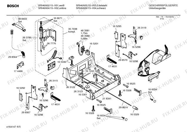 Взрыв-схема посудомоечной машины Bosch SRI46A06 Silence comfort - Схема узла 05