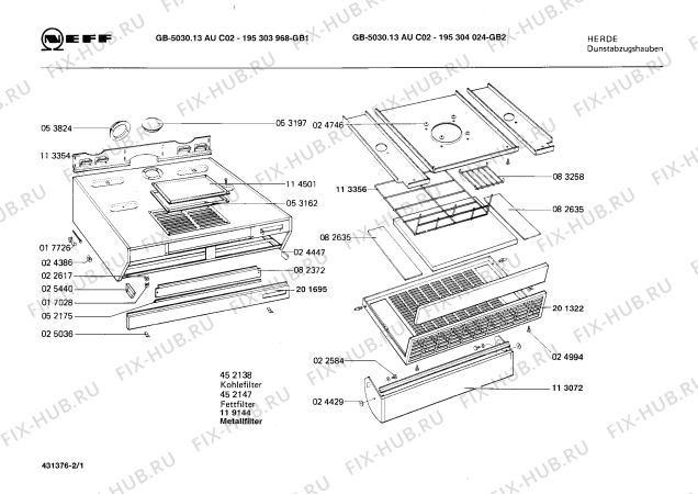 Схема №1 195301012 GB-5030.11AUC02 с изображением Тепловой экран для электровытяжки Bosch 00113072