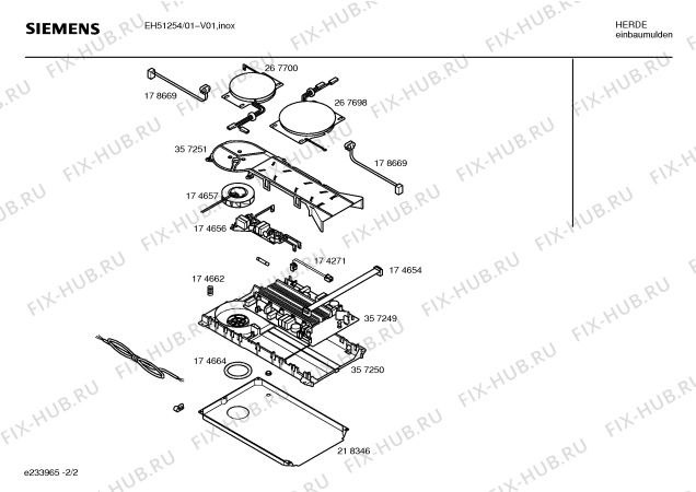 Схема №1 EH512501E с изображением Инструкция по эксплуатации для электропечи Siemens 00500027