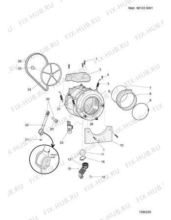 Схема №1 AQM9D297URUV (F069262) с изображением Рукоятка для стиралки Indesit C00279688