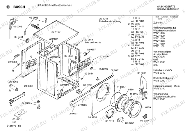 Схема №1 WFM4630 с изображением Вставка для ручки для стиральной машины Bosch 00094620
