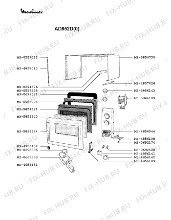 Взрыв-схема микроволновой печи Moulinex AD852D(0) - Схема узла QP002342.6P3