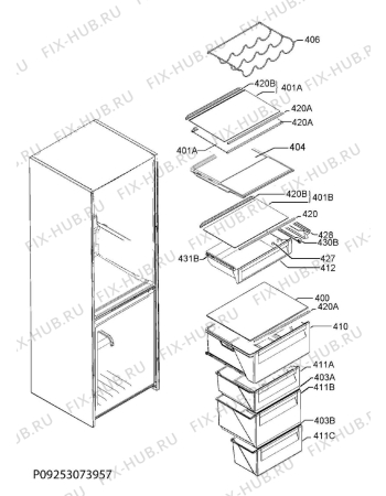 Взрыв-схема холодильника Aeg RCB83724MX - Схема узла Internal parts