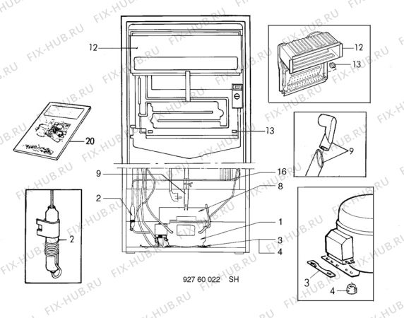 Взрыв-схема холодильника Electrolux RP1185G - Схема узла C10 Cold, users manual