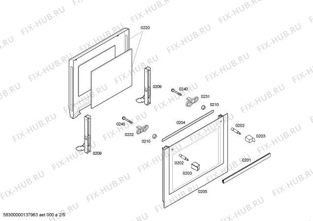 Взрыв-схема плиты (духовки) Bosch HBA13B250B H.BO.NP.LHA.IN.ENTRY.B2/.X.E0_C/// - Схема узла 02