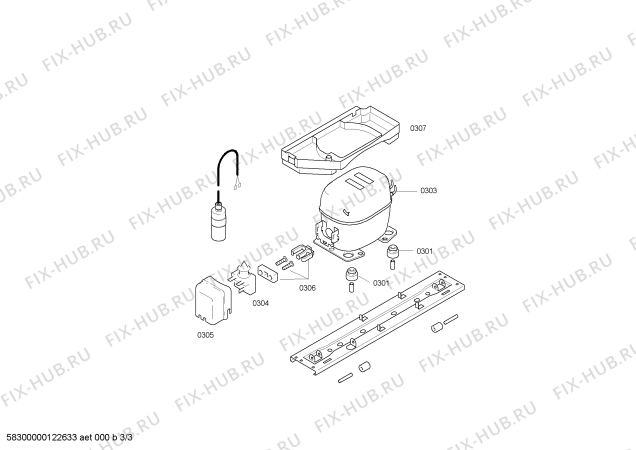 Взрыв-схема холодильника Siemens KS30RV10FF - Схема узла 03