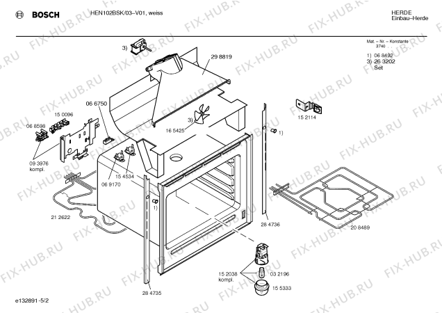 Схема №2 HEN102BSK с изображением Инструкция по эксплуатации для духового шкафа Bosch 00522468