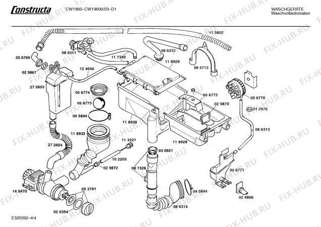 Схема №1 CW19600 CW1960 с изображением Панель управления для стиралки Bosch 00272939