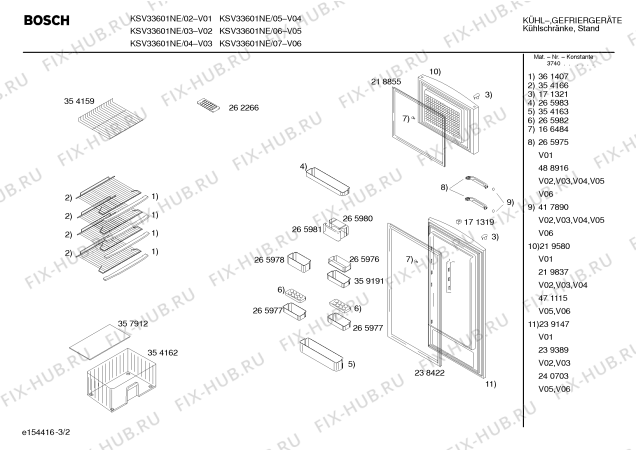 Взрыв-схема холодильника Bosch KSV33601NE - Схема узла 02