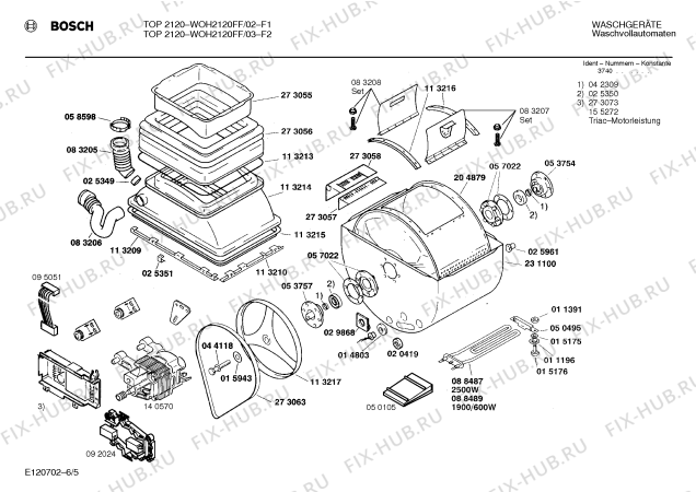 Схема №1 WOH2000 WOH 2000 с изображением Ручка выбора программ для стиральной машины Bosch 00058600