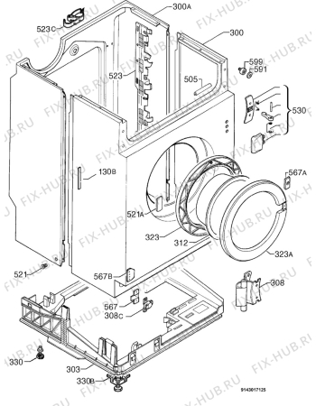 Схема №1 L10500VI с изображением Электропомпа для стиралки Aeg 1240180214