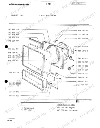 Схема №2 LAV2005 с изображением Запчасть для комплектующей Aeg 8996454240269