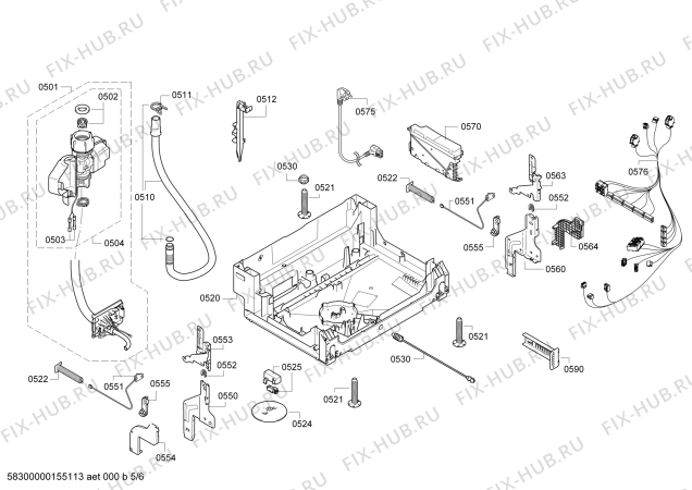 Взрыв-схема посудомоечной машины Neff S51E50X1GB - Схема узла 05